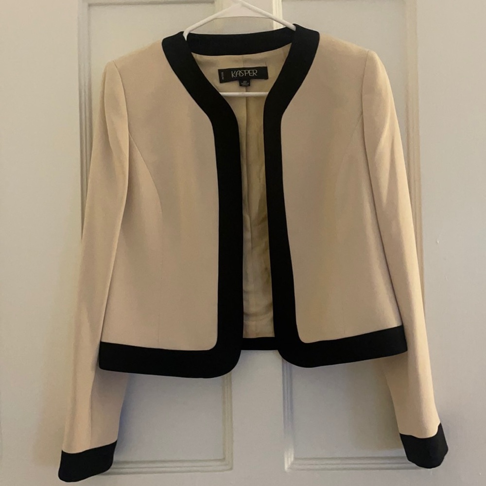 Black and white blazer